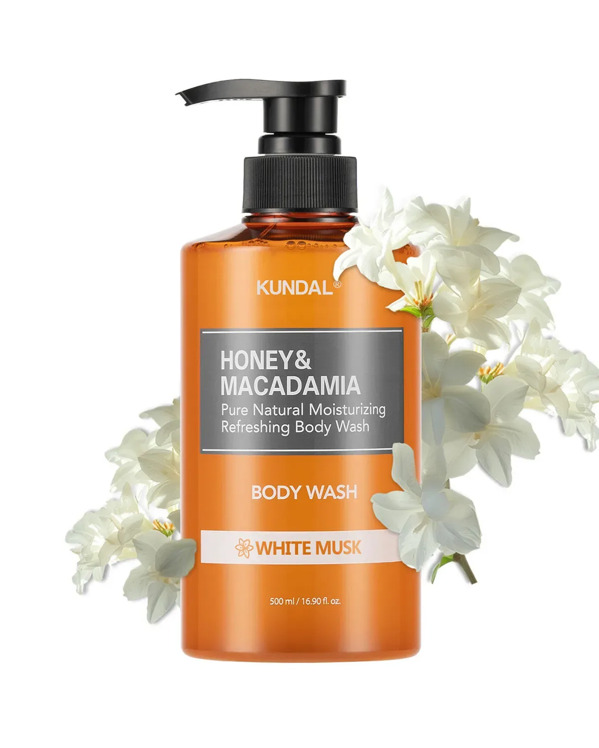KUNDAL HONEY & MACADAMIA PURE BODY WASH 500ML-WHITE MUSK