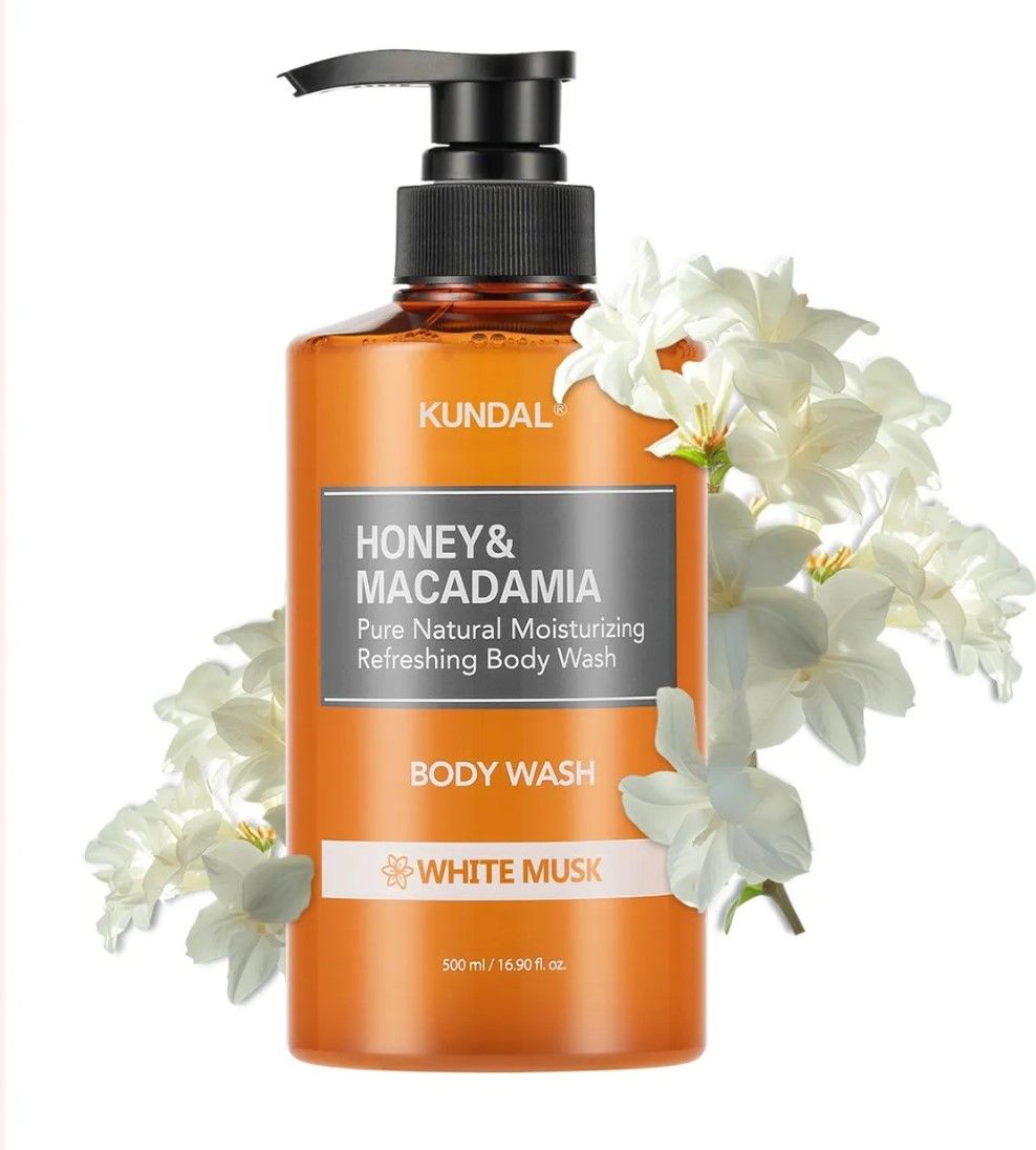 KUNDAL HONEY & MACADAMIA PURE BODY WASH 500ML-WHITE MUSK